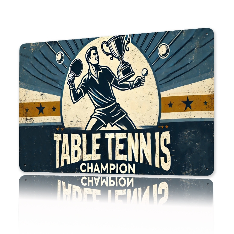 Table Tennis Championships - Винтажная металлическая настенная декоративная панель с